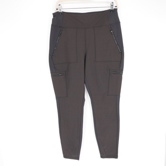 Athleta Pants - Athleta Headlands Hybrid Cargo II Tight Legging 12 Black Zip Pockets Hiking Pant